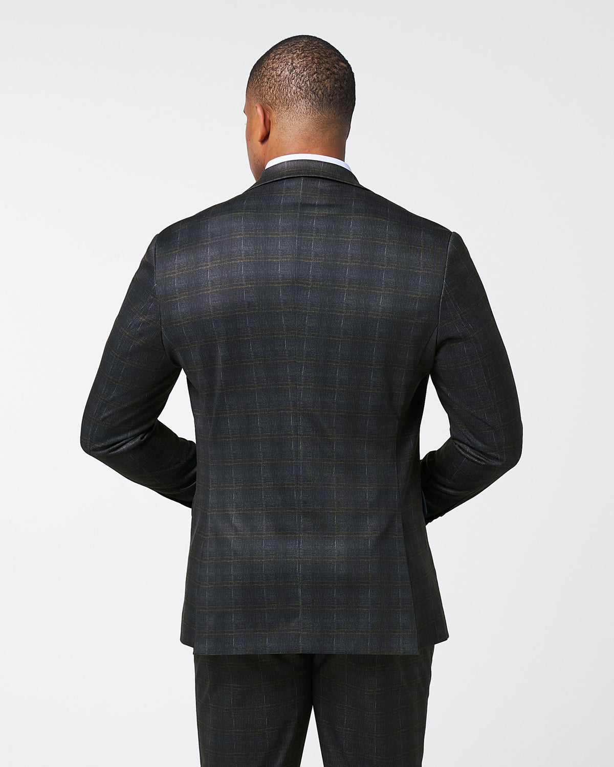 State & Liberty - Athletic Fit Stretch Blazer - Brown Plaid