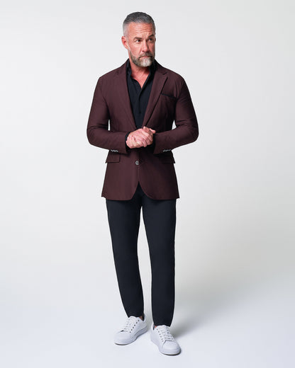 State & Liberty - Athletic Fit Stretch Blazer - Plum Seersucker