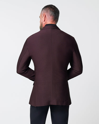 State & Liberty - Athletic Fit Stretch Blazer - Plum Seersucker