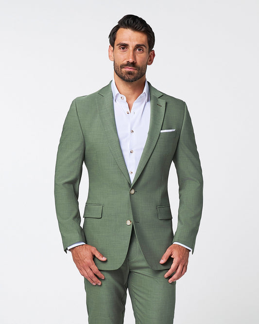 State & Liberty - Athletic Fit Stretch Blazer - Heathered Forest Green