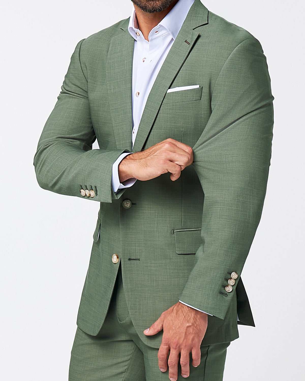 State & Liberty - Athletic Fit Stretch Blazer - Heathered Forest Green