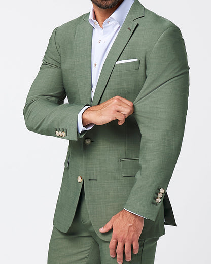 State & Liberty - Athletic Fit Stretch Blazer - Heathered Forest Green