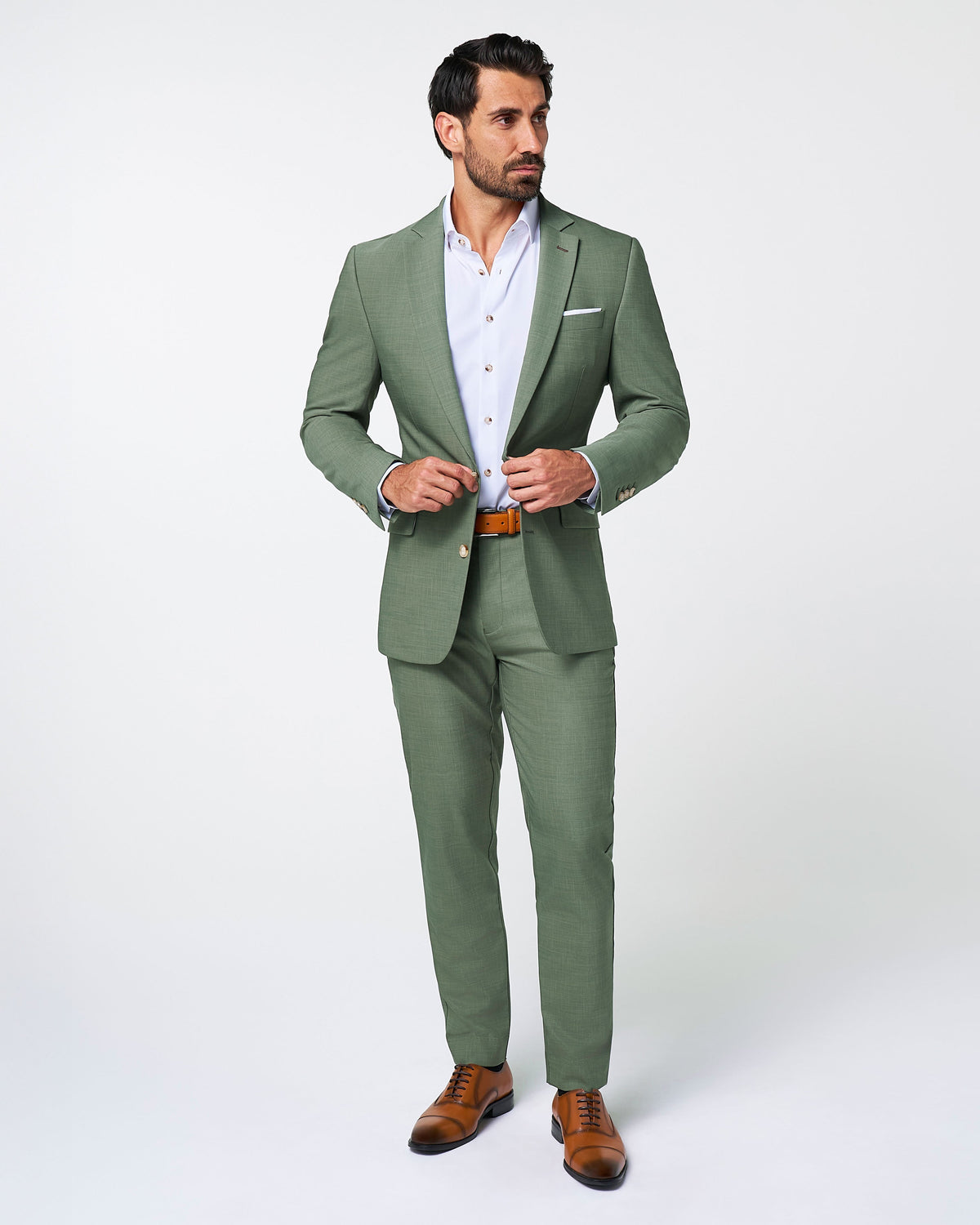 State & Liberty - Athletic Fit Stretch Blazer - Heathered Forest Green