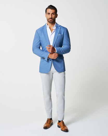 State & Liberty - Athletic Fit Stretch Blazer - Heathered Light Blue
