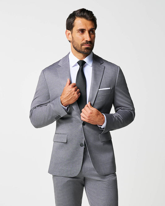 State & Liberty - Athletic Fit Stretch Blazer - Shadow Grey Plaid