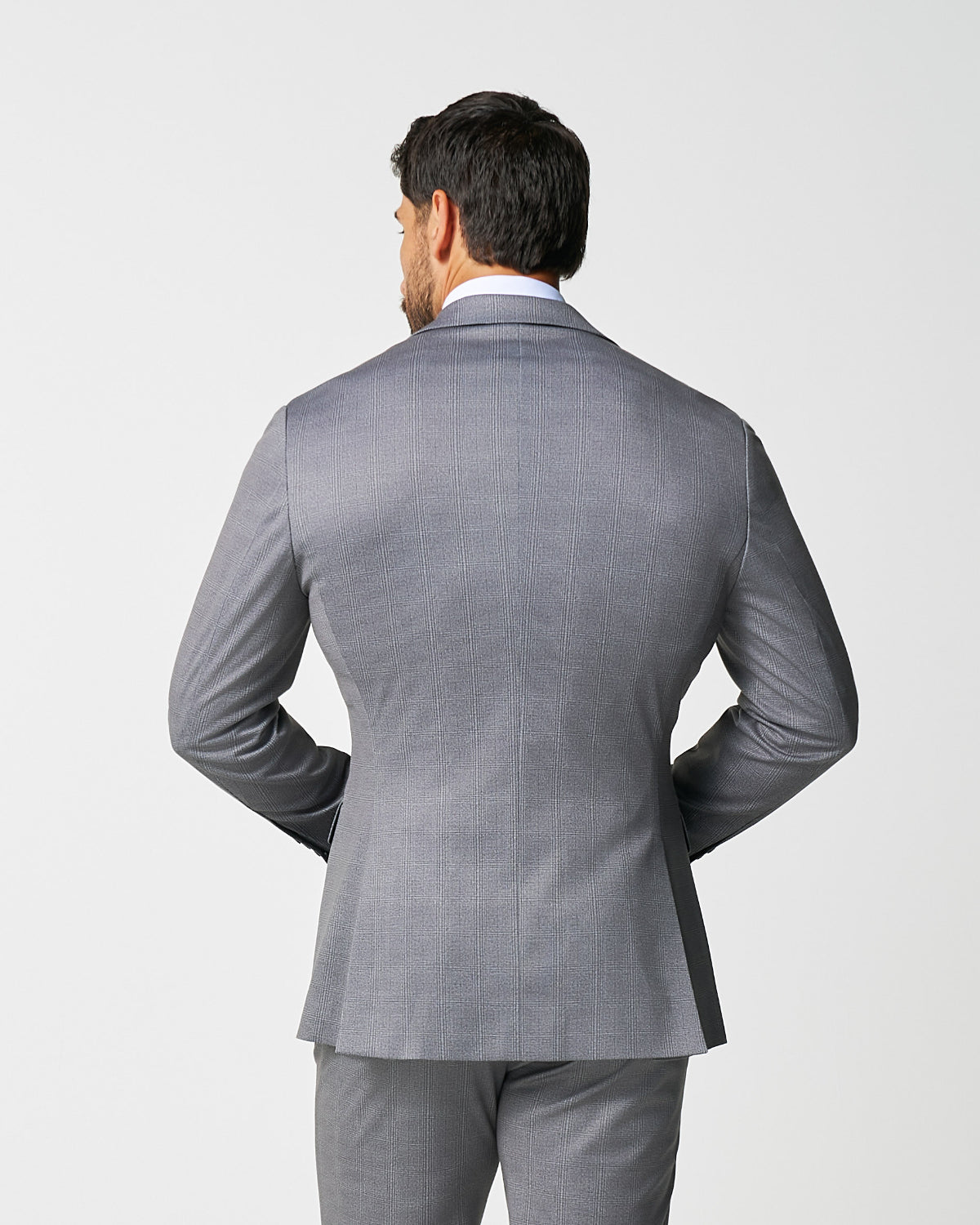 State & Liberty - Athletic Fit Stretch Blazer - Shadow Grey Plaid