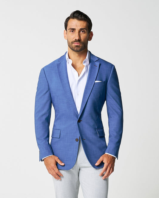 State & Liberty - Athletic Fit Stretch Blazer - Heathered Blue
