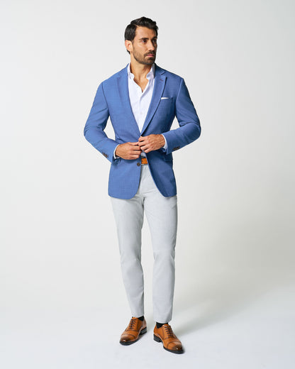 State & Liberty - Athletic Fit Stretch Blazer - Heathered Blue