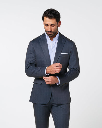 State & Liberty - Athletic Fit Stretch Blazer - Midnight Navy Plaid