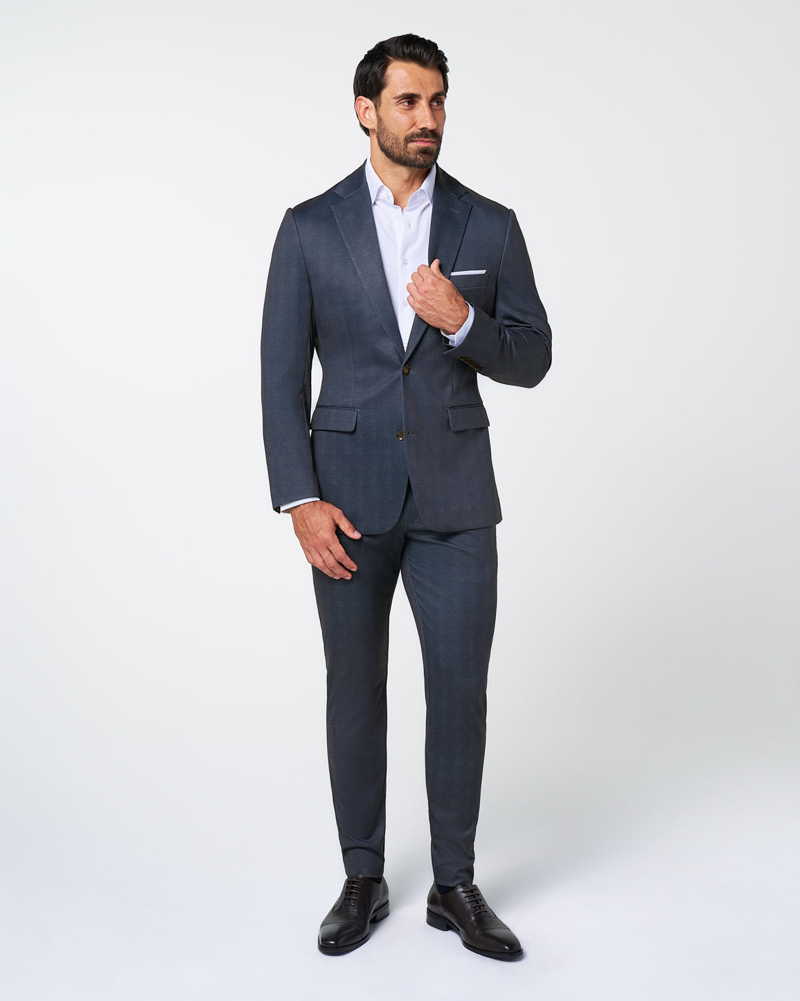 State & Liberty - Athletic Fit Stretch Blazer - Midnight Navy Plaid