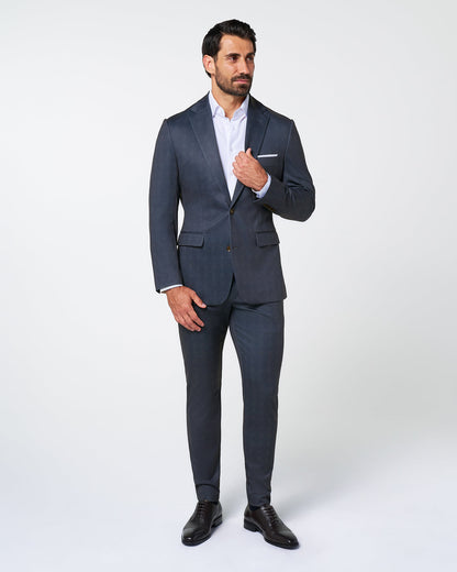 State & Liberty - Athletic Fit Stretch Blazer - Midnight Navy Plaid