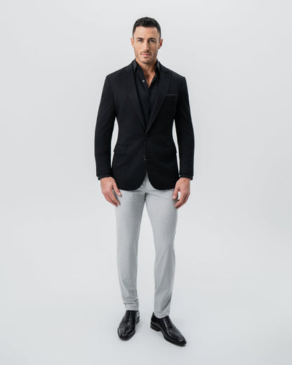 State & Liberty - Athletic Fit Stretch Blazer - Black - Pick Stitch