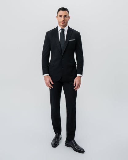 State & Liberty - Athletic Fit Stretch Blazer - Black - Pick Stitch