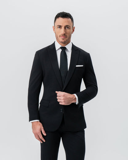State & Liberty - Athletic Fit Stretch Blazer - Black - Pick Stitch