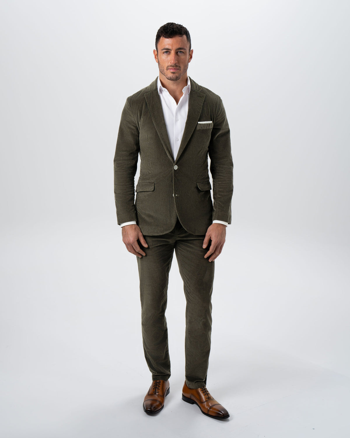 State & Liberty - Unstructured Corduroy Blazer - Dark Olive