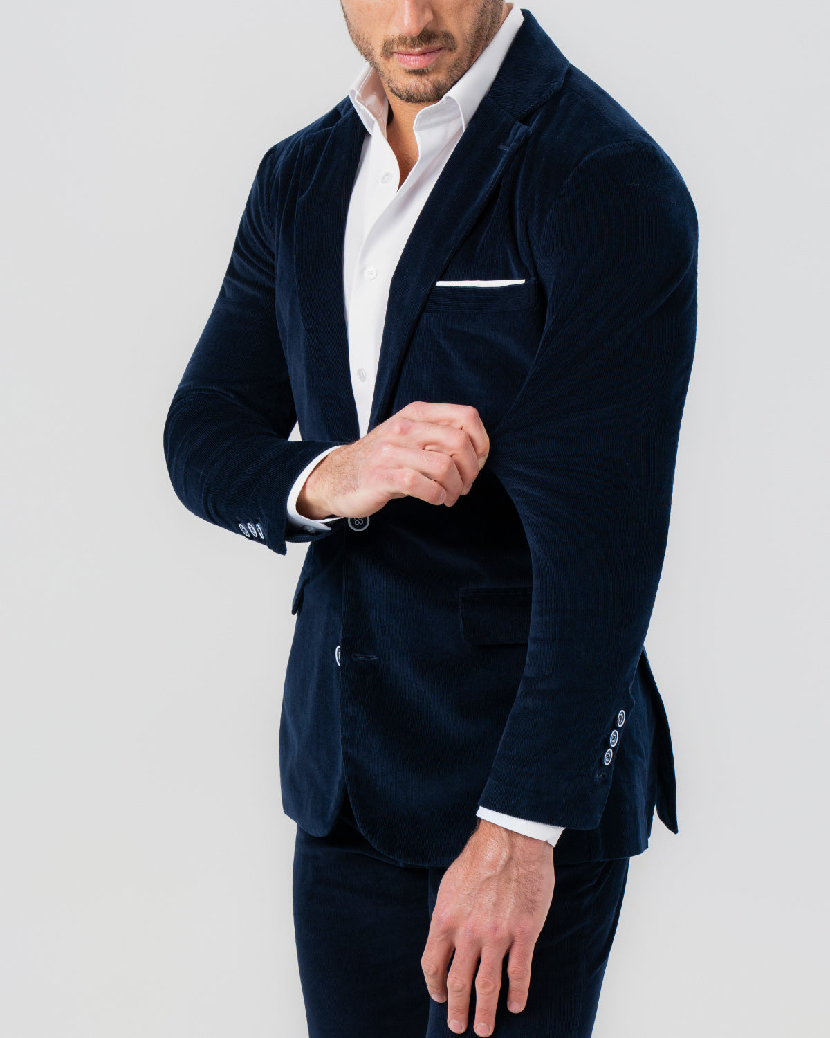 State & Liberty - Unstructured Corduroy Blazer - Dark Navy