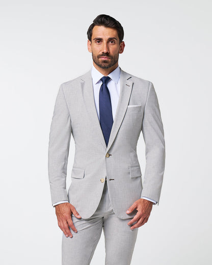 State & Liberty - Athletic Fit Stretch Blazer - Lightweight Heathered Light Grey