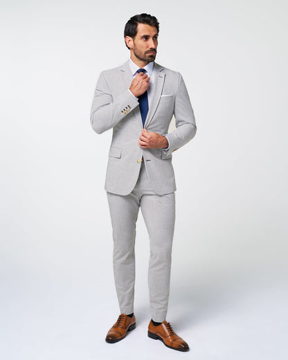 State & Liberty - Athletic Fit Stretch Blazer - Lightweight Heathered Light Grey