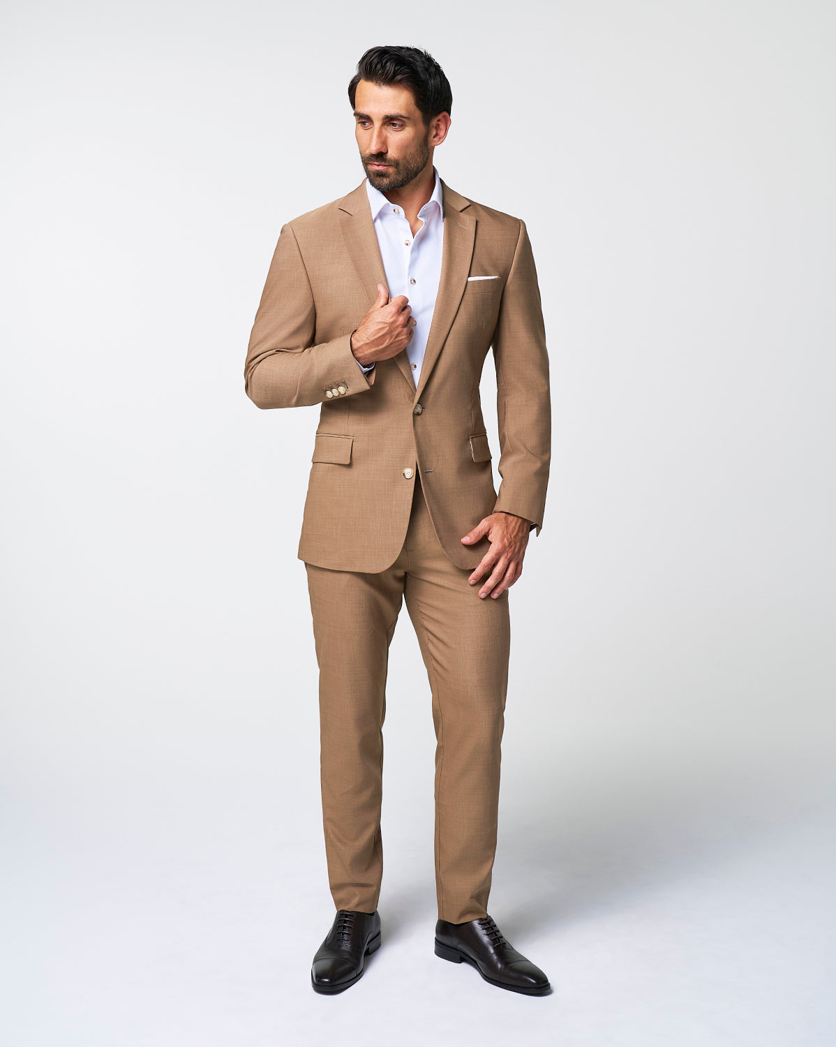 State & Liberty - Athletic Fit Stretch Blazer - Heathered Cappuccino