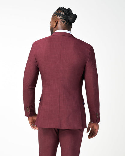 State & Liberty - Athletic Fit Stretch Blazer - Heathered Maroon