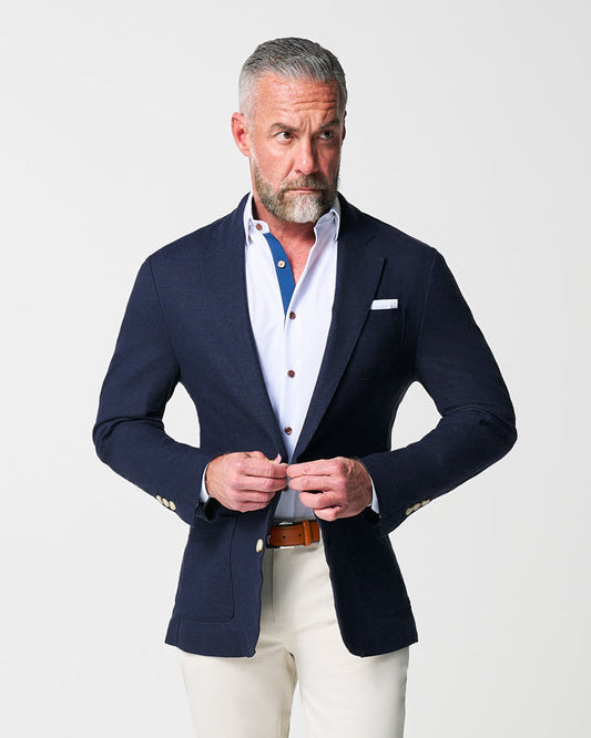 State & Liberty - Unstructured Linen Blazer - Navy