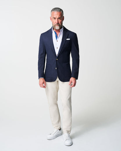State & Liberty - Unstructured Linen Blazer - Navy