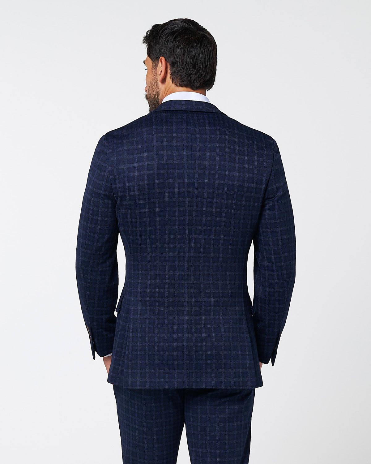 State & Liberty - Athletic Fit Stretch Wool Blazer - Blue Plaid