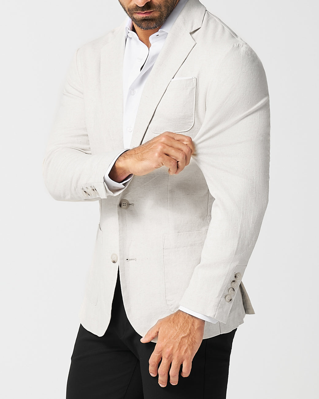 State & Liberty - Unstructured Linen Blazer - Cream