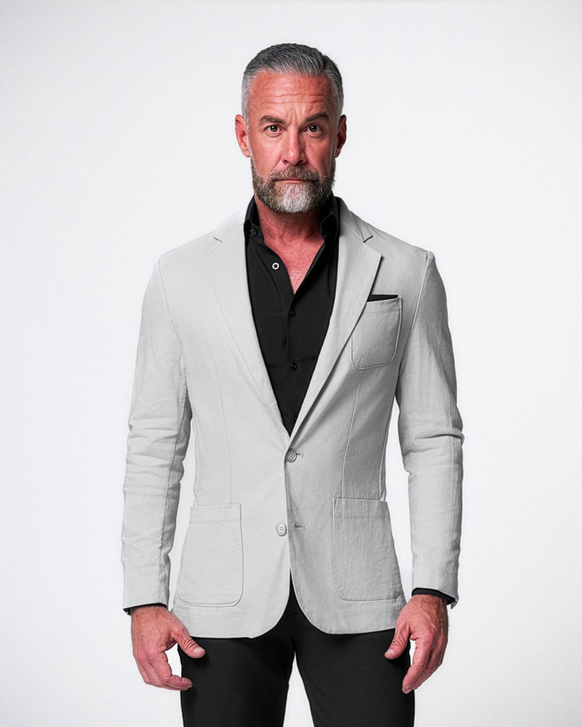 State & Liberty - Unstructured Linen Blazer - Light Grey