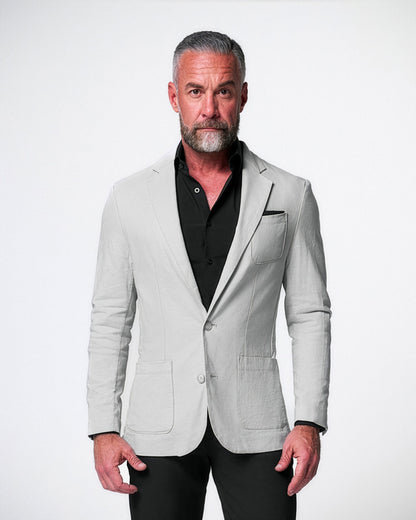 State & Liberty - Unstructured Linen Blazer - Light Grey