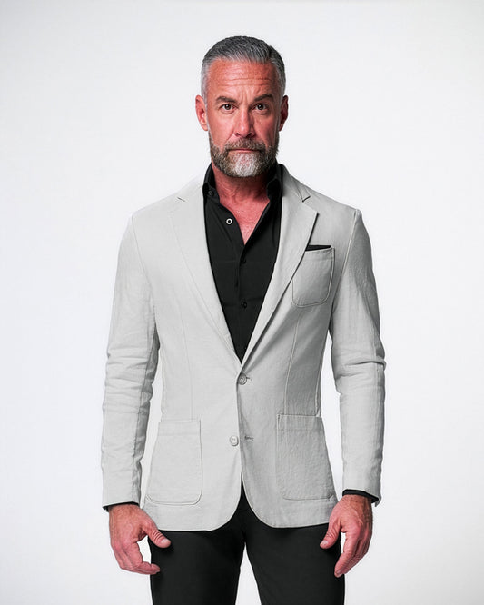 State & Liberty - Unstructured Linen Blazer - Light Grey