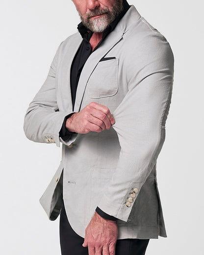 State & Liberty - Unstructured Linen Blazer - Light Grey