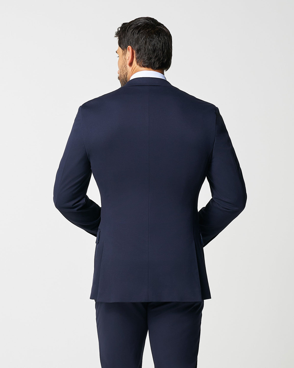 State & Liberty - Athletic Fit Stretch Blazer - Navy Double Breasted