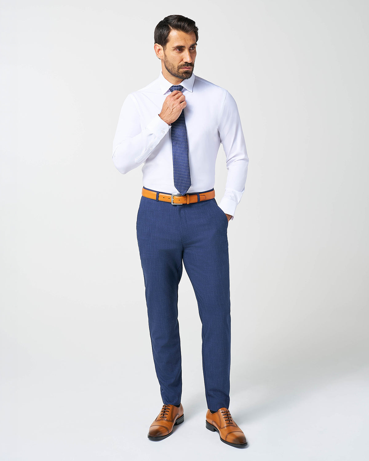 State & Liberty - Athletic Fit Stretch Suit Pants - Heathered Navy