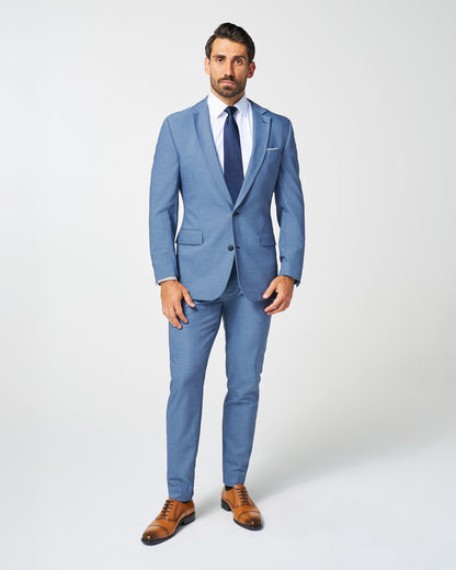 State & Liberty - Athletic Fit Stretch Suit Pants - Heathered Light Blue