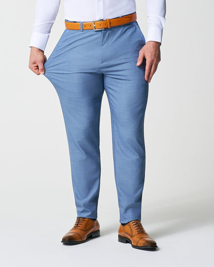 State & Liberty - Athletic Fit Stretch Suit Pants - Heathered Light Blue