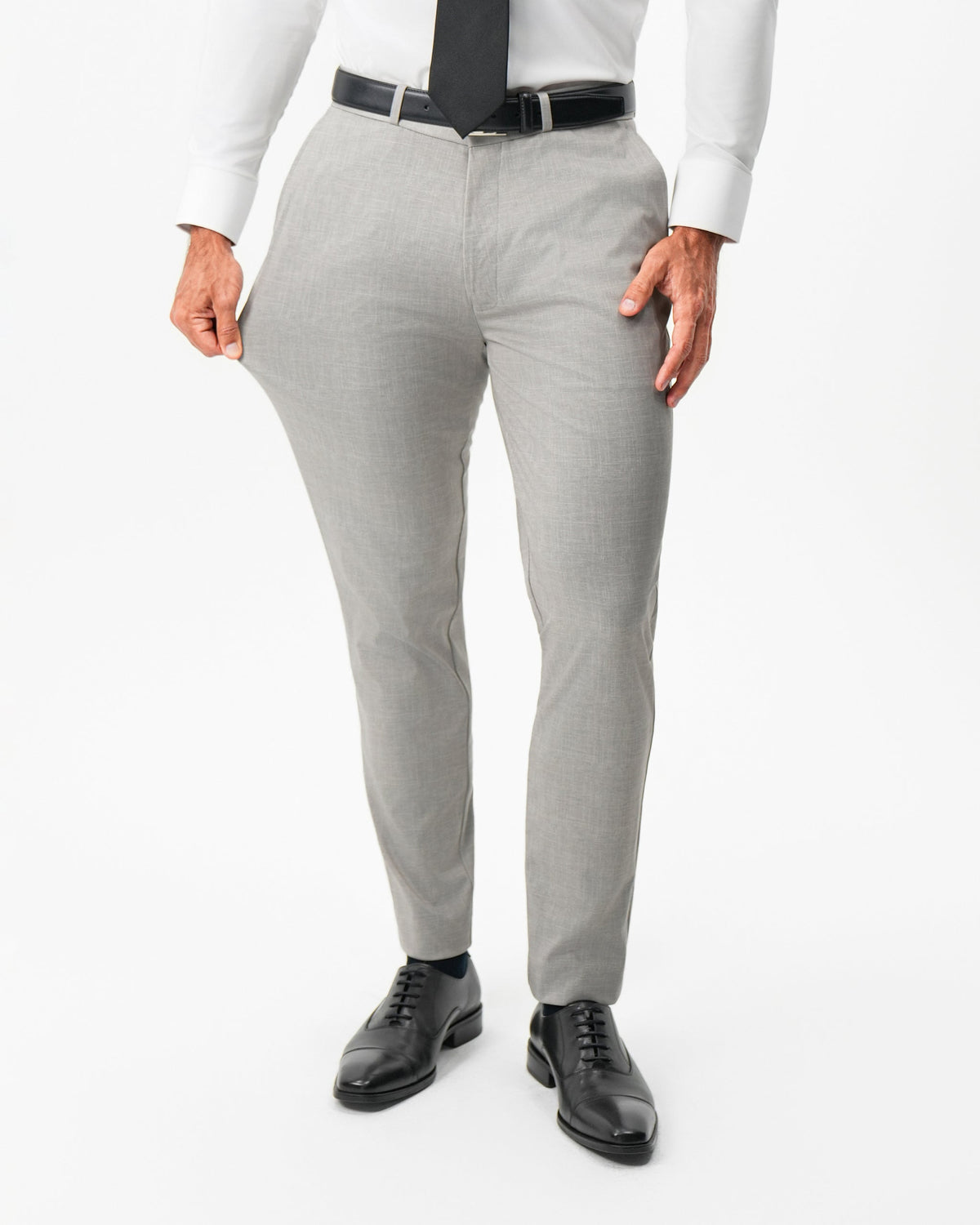 State & Liberty - Athletic Fit Stretch Pants - Stone Crosshatch