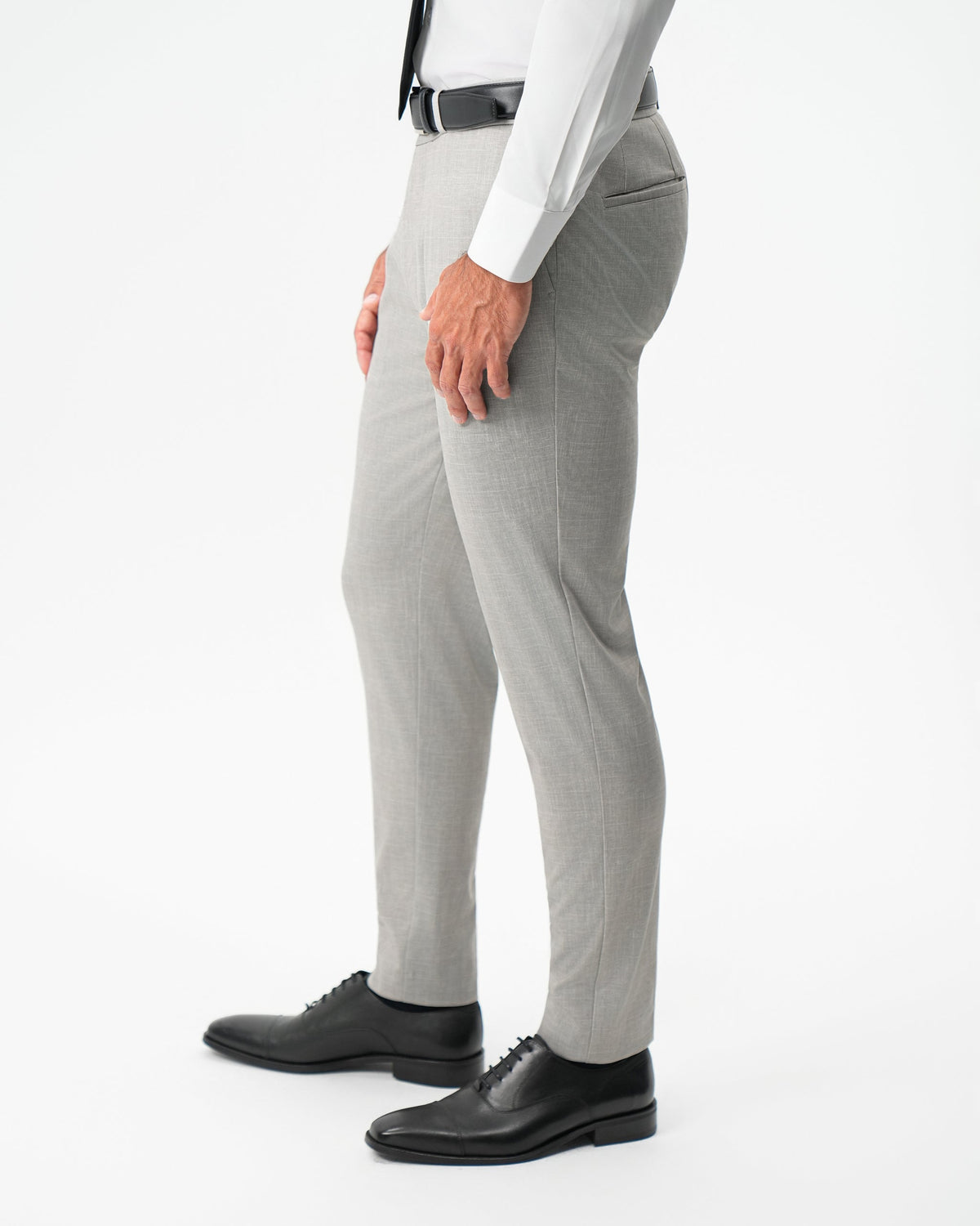 State & Liberty - Athletic Fit Stretch Pants - Stone Crosshatch