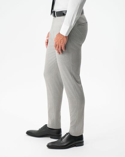State & Liberty - Athletic Fit Stretch Pants - Stone Crosshatch