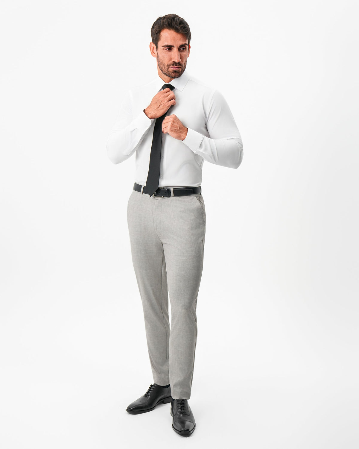 State & Liberty - Athletic Fit Stretch Pants - Stone Crosshatch