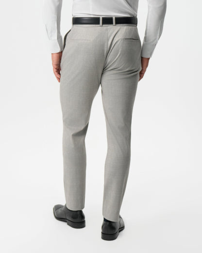 State & Liberty - Athletic Fit Stretch Pants - Stone Crosshatch