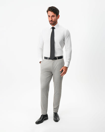 State & Liberty - Athletic Fit Stretch Pants - Stone Crosshatch