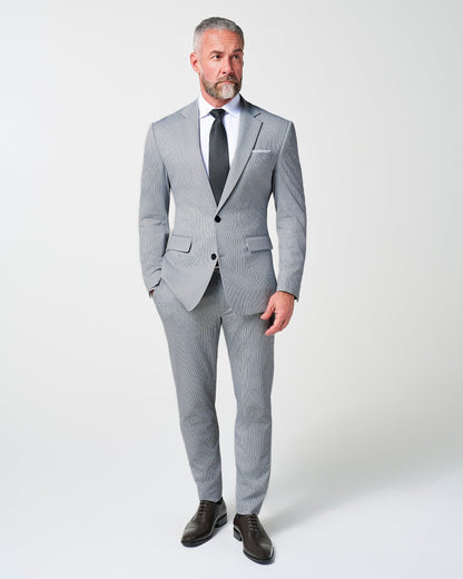 State & Liberty - Athletic Fit Stretch Suit Pants - Slate Grey Houndstooth