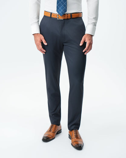 State & Liberty - Athletic Fit Stretch Suit Pants - Navy & Black Mini Houndstooth