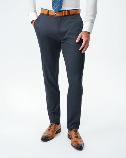 State & Liberty - Athletic Fit Stretch Suit Pants - Navy & Black Mini Houndstooth
