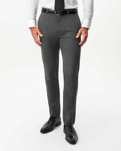 State & Liberty - Athletic Fit Stretch Suit Pants - Dark Grey Crosshatch