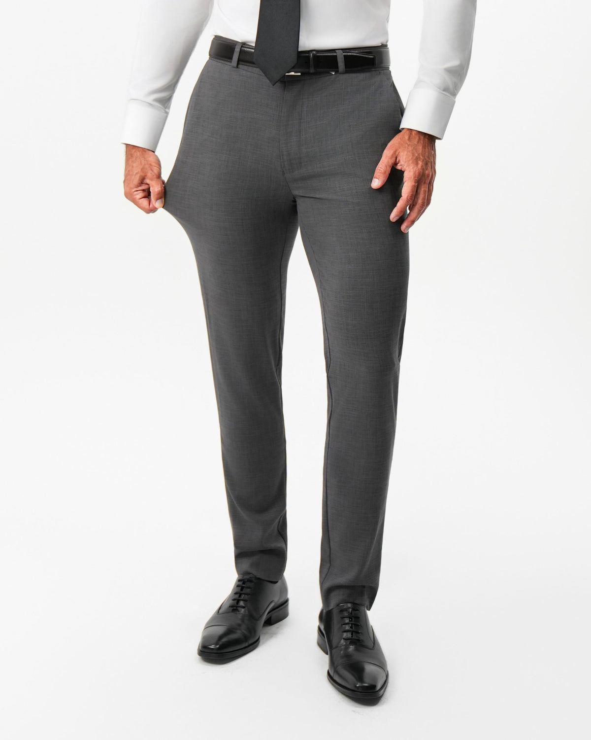 State & Liberty - Athletic Fit Stretch Suit Pants - Dark Grey Crosshatch