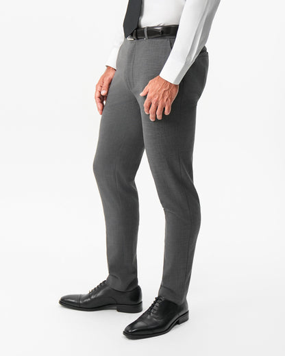 State & Liberty - Athletic Fit Stretch Suit Pants - Dark Grey Crosshatch