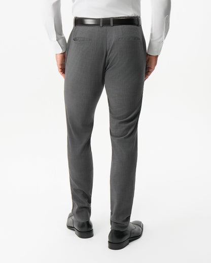 State & Liberty - Athletic Fit Stretch Suit Pants - Dark Grey Crosshatch