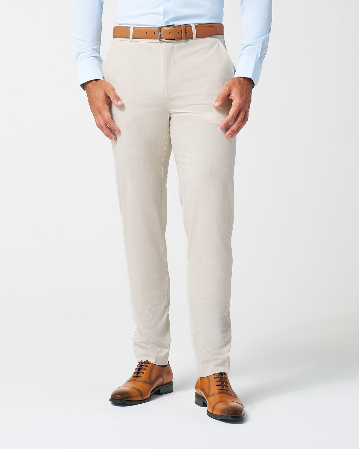 State & Liberty - Athletic Fit Stretch Suit Pants - Lightweight Heathered Bamboo